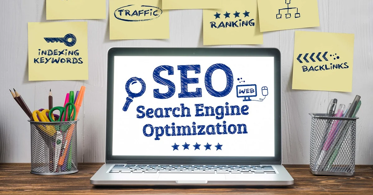 Portada moderna de una guía sobre SEO web